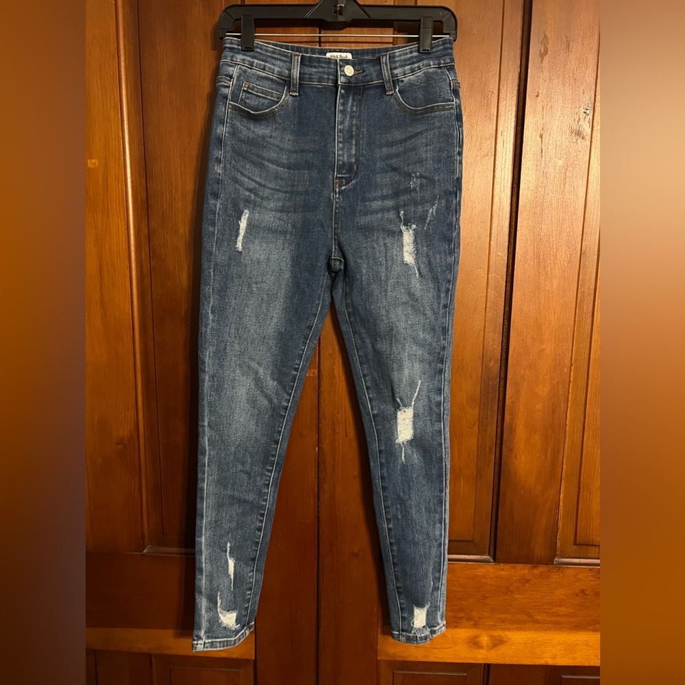 White Birch Jeans‎ Distressed High Rise Skinny Jeans Women’s Sz M Inseam 27”